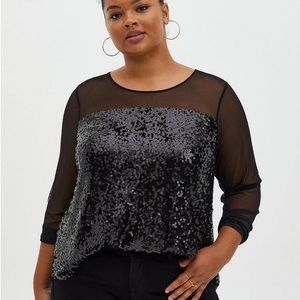 Torrid sequin and sheer top 2x NWT